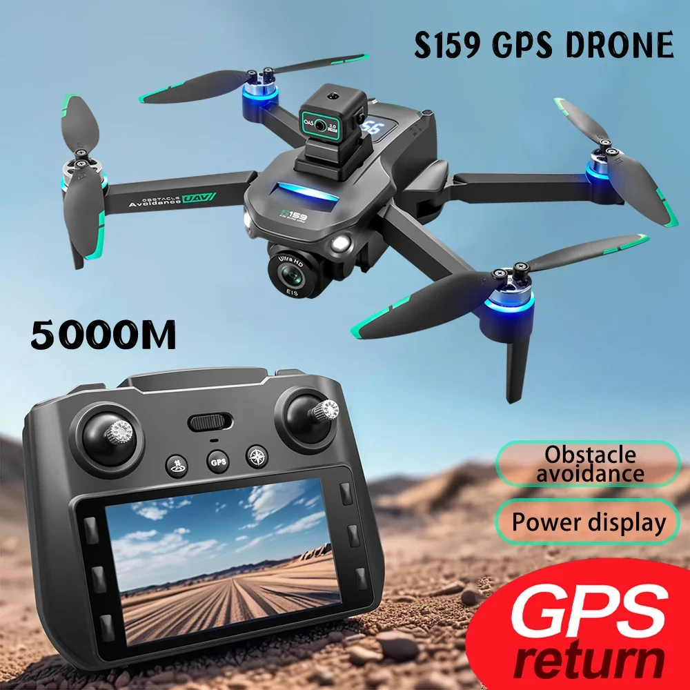 Drone Rc Gps S159 - 2024 S159 GPS Drone Professional 8Kกล้องถ่ายภาพด้วยรีโมทคอนโทรลหน้าจอส่งการ์ดหน่วยความจําFPV