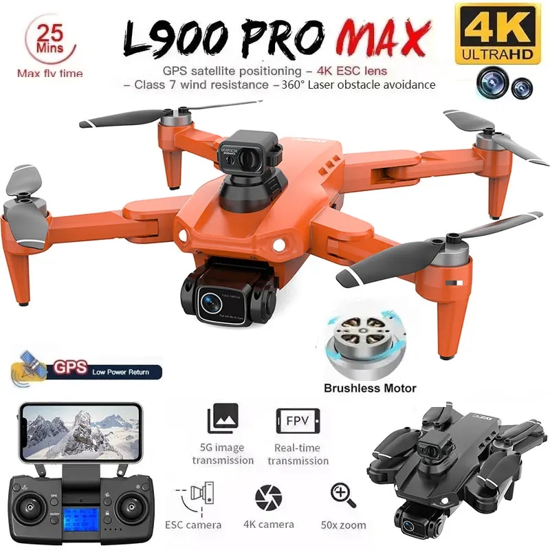 Drone Rc Foldable - L900 Pro MAX GPS โดรน 4K