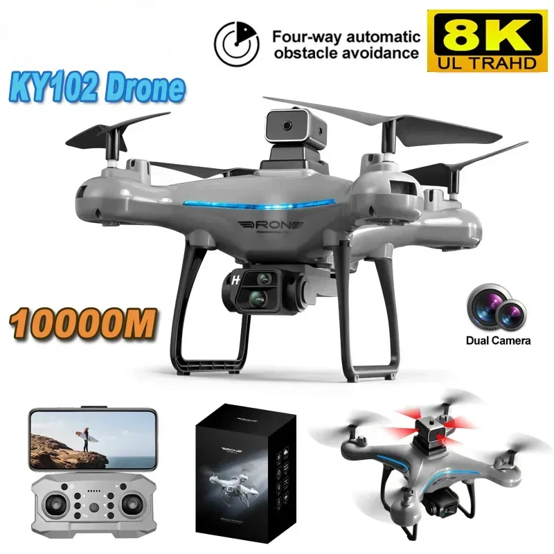 Drone Ky102 Rc - KY102 Drone 8K Professional HD Dualกล้องถ่ายภาพหลีกเลี่ยงอุปสรรคOpticalสี่แกนRC