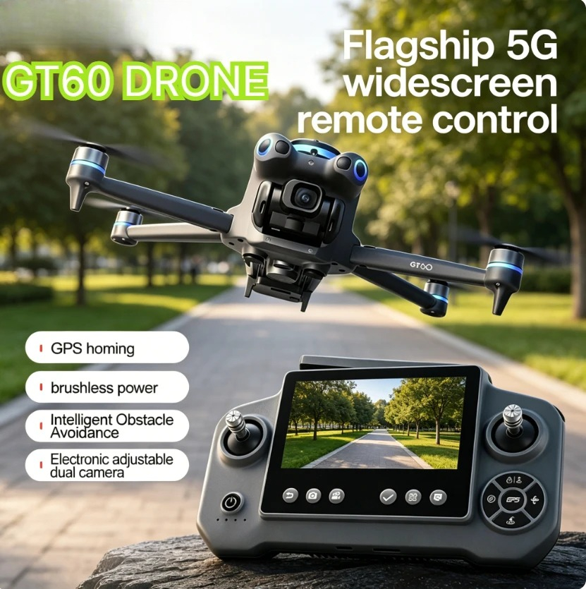 Drone Ls Rc - โดรน GT60 GPS แบบพับได้ หน้าจอ 4.3