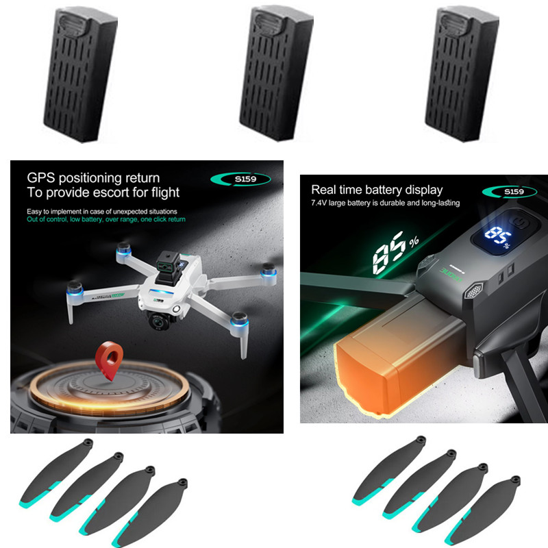 Drone Rc Gps S159 - S159โดรนบังคับ GPS แบตเตอรี่ดั้งเดิม7.4V 2200mAh อะไหล่แบตเตอรี่/ใบพัดสำหรับ S159โดรนบังคับ