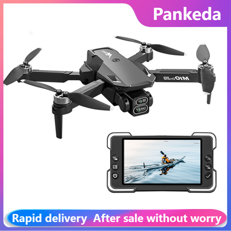 Drone Rc App - โดรนกล้อง M10 พร้อมรีโมทคอนโทรลหน้าจอในตัว กล้องคู่ ระบบ Optical