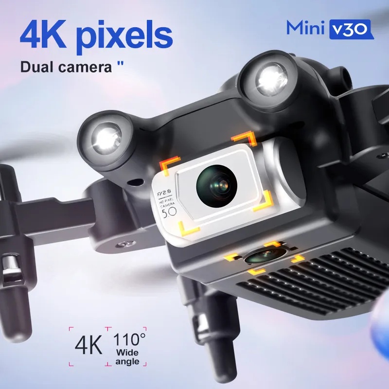 มินิ V30 WiFi พร้อมกล้องคู่ 4K - Drone Rc Foldable บทวิจารณ์และราคา