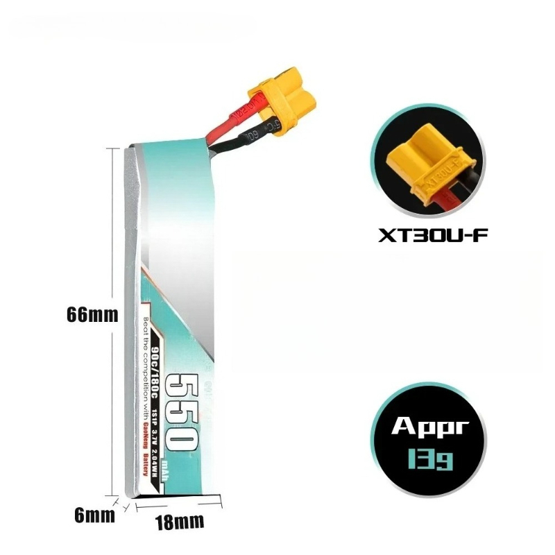 แบตเตอรี่ลิโพ 550mAh 3.7V สำหร - Drone Ls Rc บทวิจารณ์และราคา