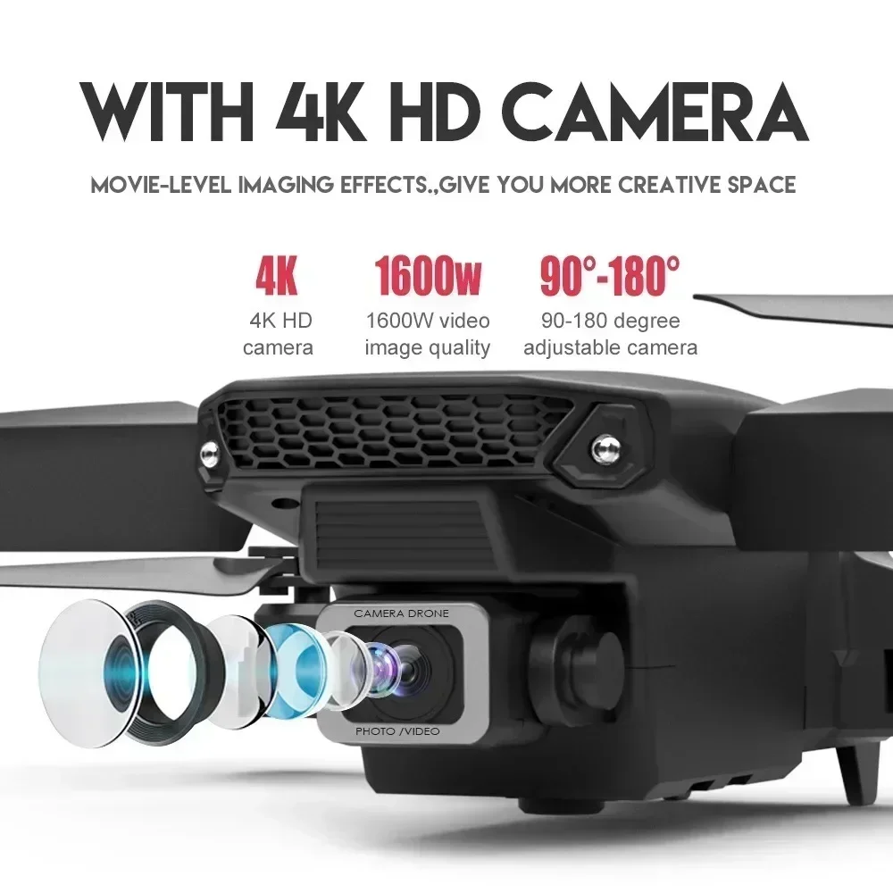 E88 Pro WIFI FPV Droneมุมกว้าง - Drone Rc Foldable บทวิจารณ์และราคา