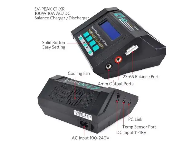 EV-Peak C1-XR เครื่องชาร์จแบตเ - Lipo Battery Charger บทวิจารณ์และราคา